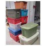 12pcs Various Sized Plastic Storage Totes w/ Lids