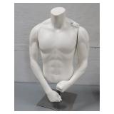 36" Upper Torso & Arms Male Mannequin With Stand