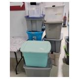 12pcs Various Sized Plastic Storage Totes w/ Lids