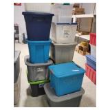 12pcs Various Sized Plastic Storage Totes w/ Lids