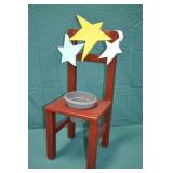 28" Tall Shooting Stars Wooden Chair Art Planter