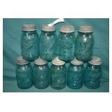 9 Ball Perfect Mason Quart Canning Jars w/ Lids