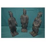 3pcs 10" Qin Shi Huang Terracotta Warrior Statues