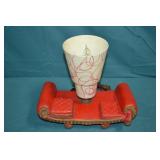 1950s Metro Ware Red Chalkware TV Lamp