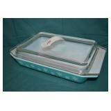 Pyrex Snowflake Soace Saver 1-1/4qt Covered Dish