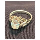 Sterling Silver Filigree Ring w/ CZ Stone