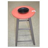 25" Wooden Artwork Planter Stool