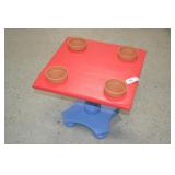 17" Tall 4 Spot Wood Artwork Planter Table