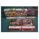 Lot of 5 Buffalo Cats 750pc Puzzles