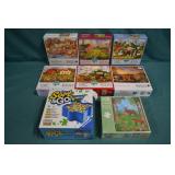 Lot 7 Buffalo & 1 Other 100pc Puzzles & Sorter Kit