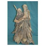 20" Hand Crafted Driftwood Holy Family Statue