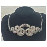 William B Kerr Sterling Gothic Serpent Necklace