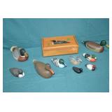 10pcs Various Duck Decoy Figures & Box