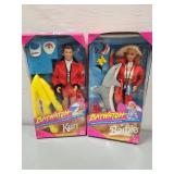 2pcs Baywatch Barbie & Ken Dolls