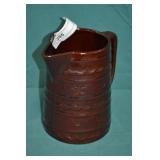 Marcrest Daisy & Dot Stoneware 9" Brown Pitcher