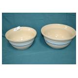 Roseville Ohio Pottery 6qt & 8qt Mixing Bowls