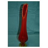 1960 Amberina Swung Glass 15" Vase