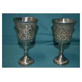 Pair Worldcraft India Silverplate Goblets