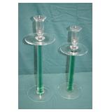 2pc Vintage Murano Glass Candle Holders