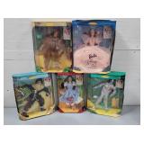 5pcs Mattel Wizard of Oz Barbie Collector Dolls