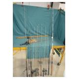 Lot Various Fishing Poles & Fishing Reels
