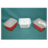 3pcs Pyrex 1-1/2 Cup Refrigerator Dishes