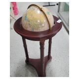 12" World Globe On Wood Stand