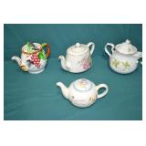 4pcs Various Porcelain Antique Teapots