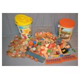 Lg Lot Numerous & Various Wood Building Blocks