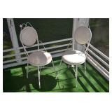 Pair Antique Soda Fountain Wrought Iron Chairs