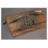 Electric Lighted Fireplace Log Set Working Good