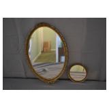 2pcs Antique Mirrored Vanity Trays