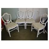 4pcs Hepplewhite Style Shield Back Dining Chairs