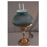 Antique Brass & Glass 16" Electrified Student Lamp