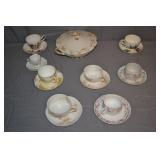 8 French, German, & English Tea Cup & Saucer Sets
