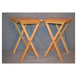 2pcs Maple Wood Folding Snack Tables