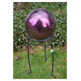 Wrought Iron Base 30" Tall Glass Gazing Ball