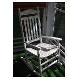 Lg Solid Wood White Painted Porch Rocker
