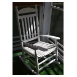 Lg Solid Wood White Painted Porch Rocker