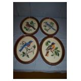 4pcs Framed Needlepoint Sampler Birds
