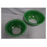 2pc Pyrex Forest Green Mixing Bowls 1L & 1.5L