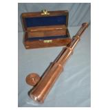 Nice Copper Tone Metal Pirate Spy Glass in Box