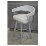 Legacy White Leather 26" Seat Swivel Stool