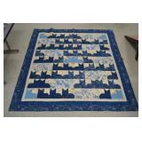 Jill McKenzie Hand Made Log Cabin Patchwork Quilt