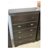 5 Drawer Black Wooden Dresser