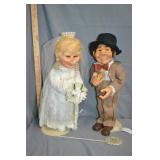 Vintage 18" Bride Groom 50th Anv Dolls