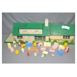 1950s Louis Marx Tin Litho Doll House w/ Accs.