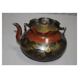 Antique Chinese Bronze Guilded Wealth Teapot