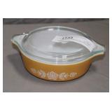 Pyrex 1pt Butterfly Gold Covered Casserole
