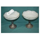 Pair Frank Whiting Sterling Silver Based Compotes